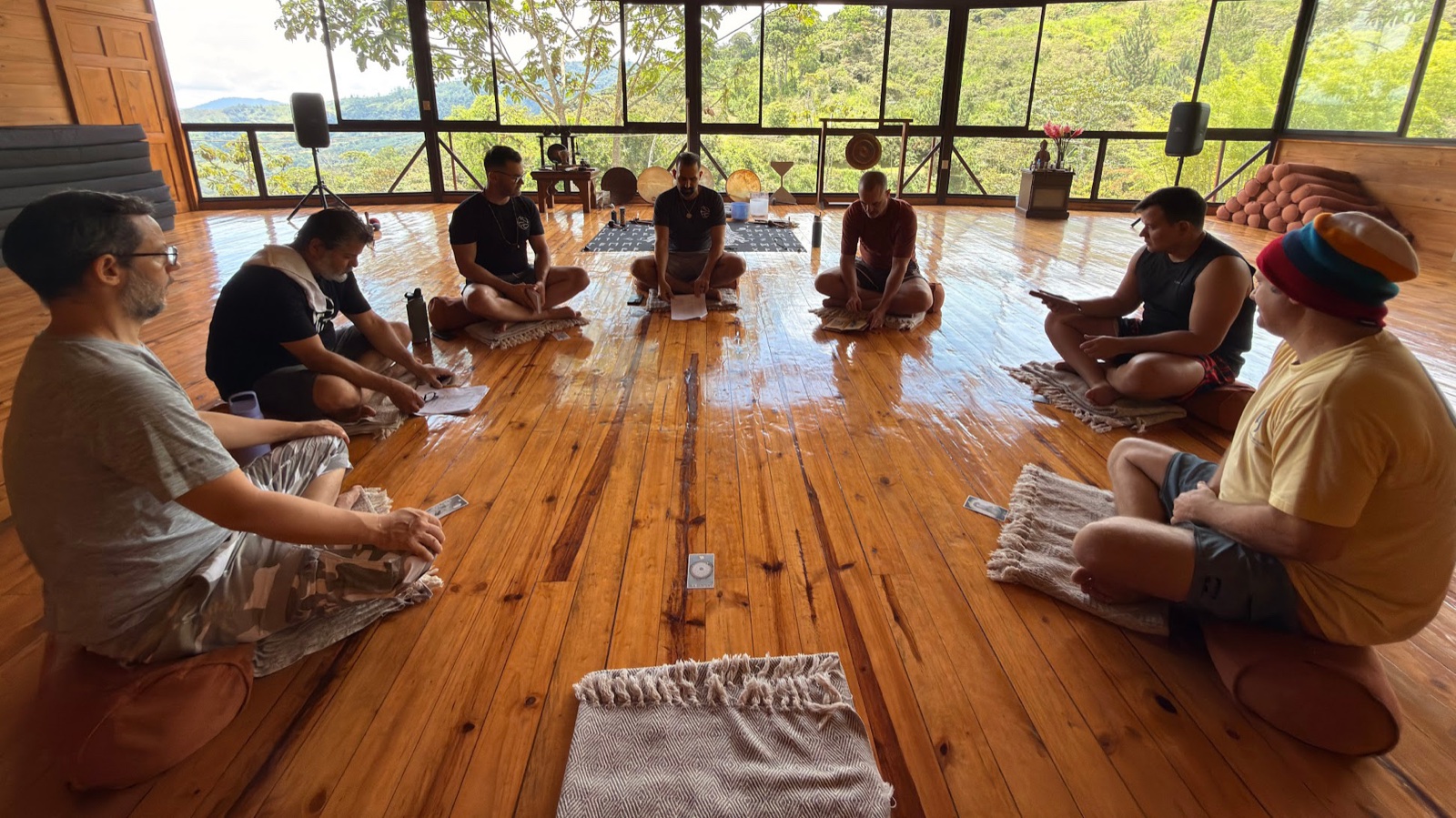 Wolfpack Brotherhood members gathered together at retreat